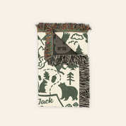 Personalized Camping Map Couple Woven Blanket