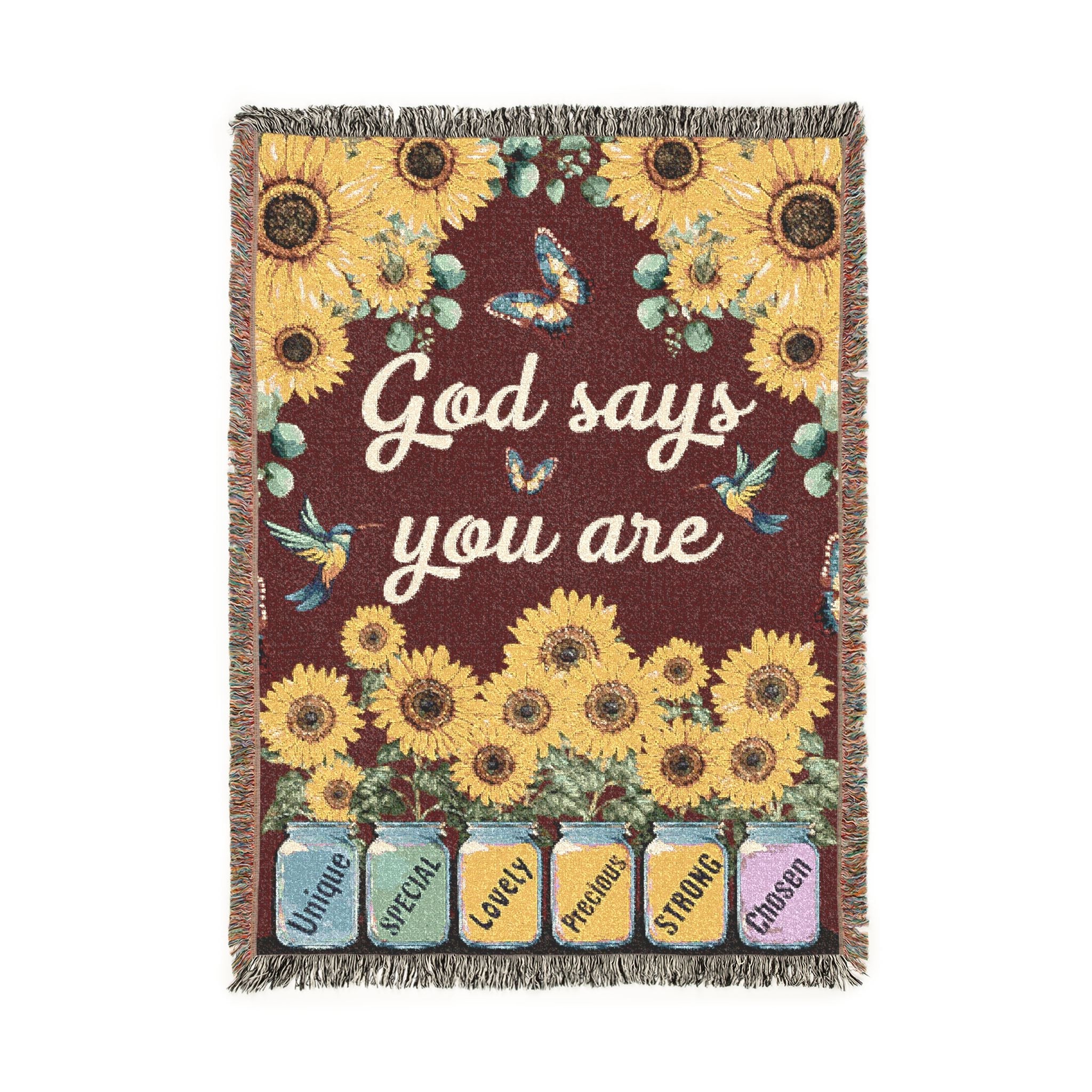 God Says You Are - Inspirational Woven Blanket