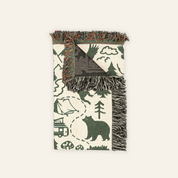 Personalized Camping Map Family Woven Blanket