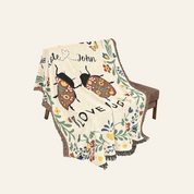 Personalized Couple Ladybug Love Bug Woven Blanket