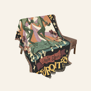 Personalized Couple Frog Groovy Retro Woven Blanket