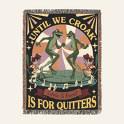 Personalized Couple Frog Groovy Retro Woven Blanket
