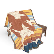 The Healing Crane Woven Blanket