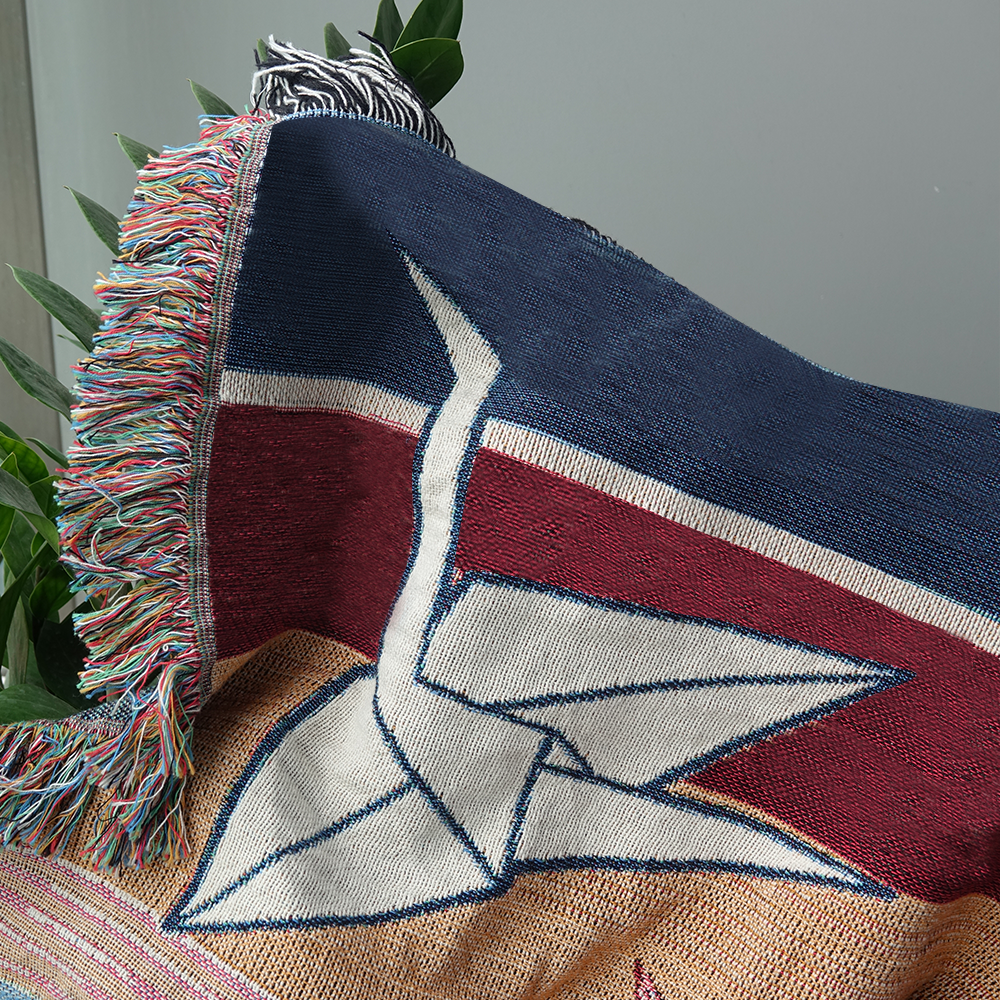 The Healing Crane Woven Blanket