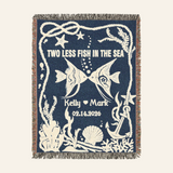 Personalized Tropical Fish Couple Woven Blanket Gift – Two Less Fish in the Sea