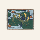 Personalized Our Hoppy Family Frog Woven Blanket Gift