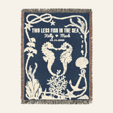 Personalized Two Less Fish in the Sea Woven Blanket Gift for Couples