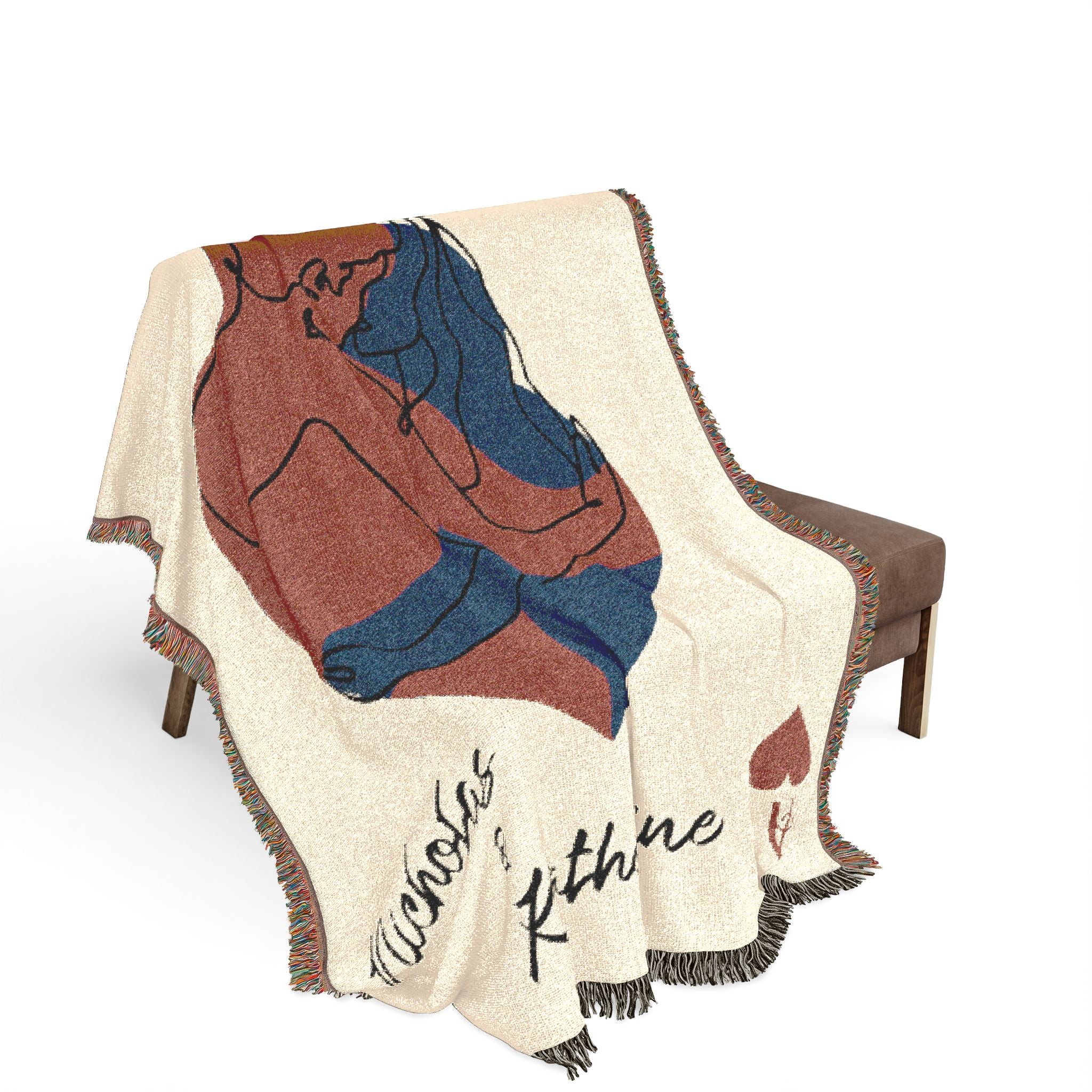 Personalized Ace of heart woven blanket for couple