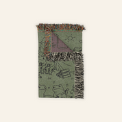 Personalized Couple Frog Camping Green Woven Blanket