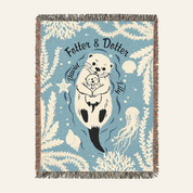 Personalized Father Daughter Otter Woven Blanket