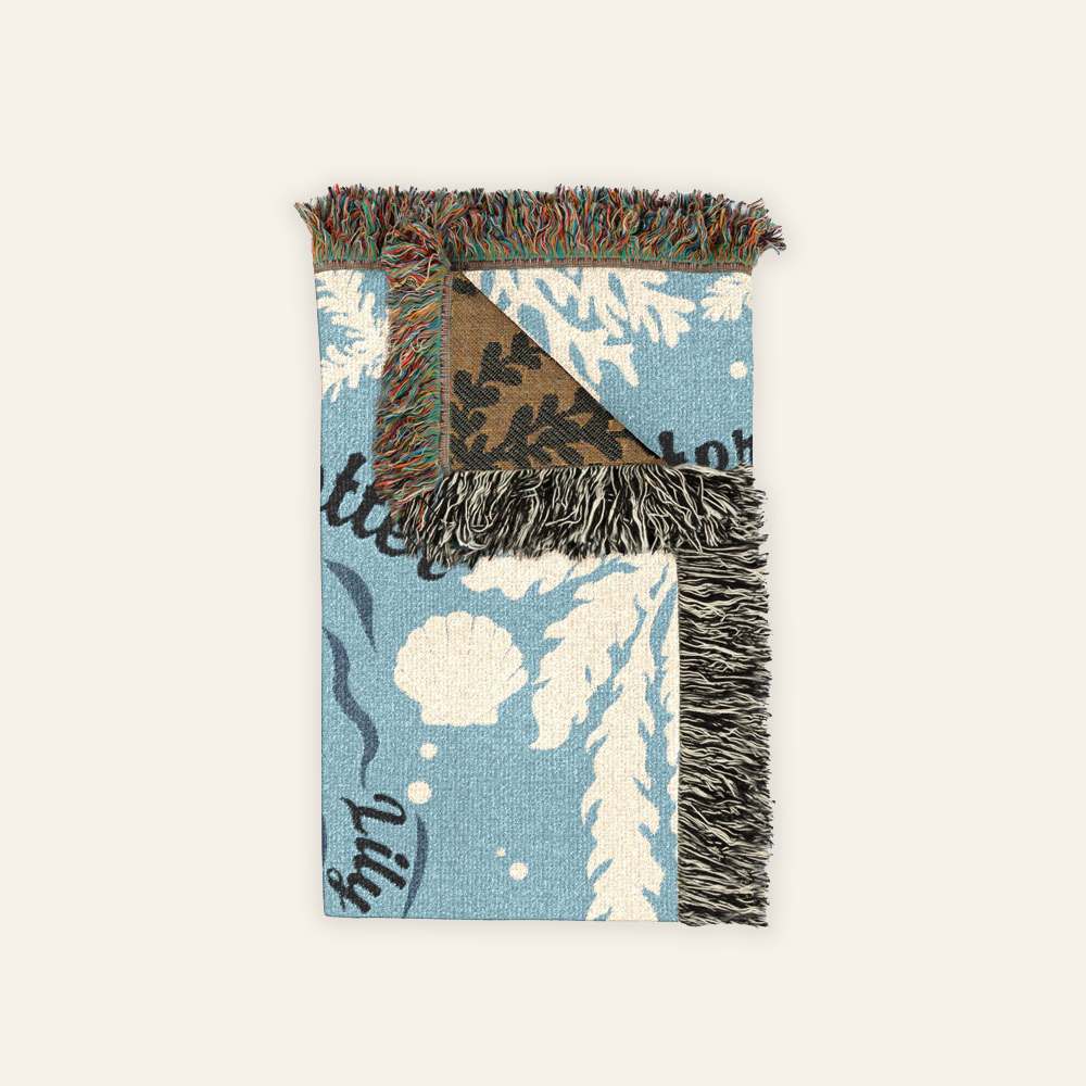 Personalized Father Daughter Otter Woven Blanket