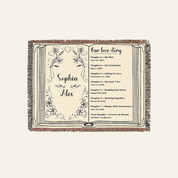 Personalized Couple Timeline Storybook Woven Blanket