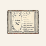 Personalized Our Love Story Chapters Woven Blanket Gift for Couples
