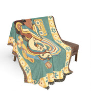 Vintage 70s Groovy Vibes Woven Blanket