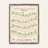 Personalized Favorite Song Lyrics Woven Blanket Gift for Couples