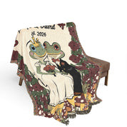 Personalized Couple Frog Wedding Croak Woven Blanket