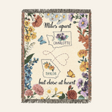 Personalized Birth Flower State Map Woven Blanket Gift – Miles Apart