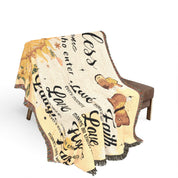 Bless This Home Sunflower Faith Woven Blanket
