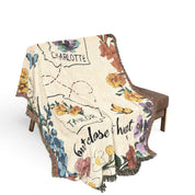 Personalized State To State Flower Month Woven Blanket