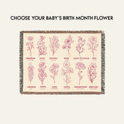 God Says I Am Birth Flower & Scripture Affirmations for Baby Girls & Kids - Personalized Woven Blanket