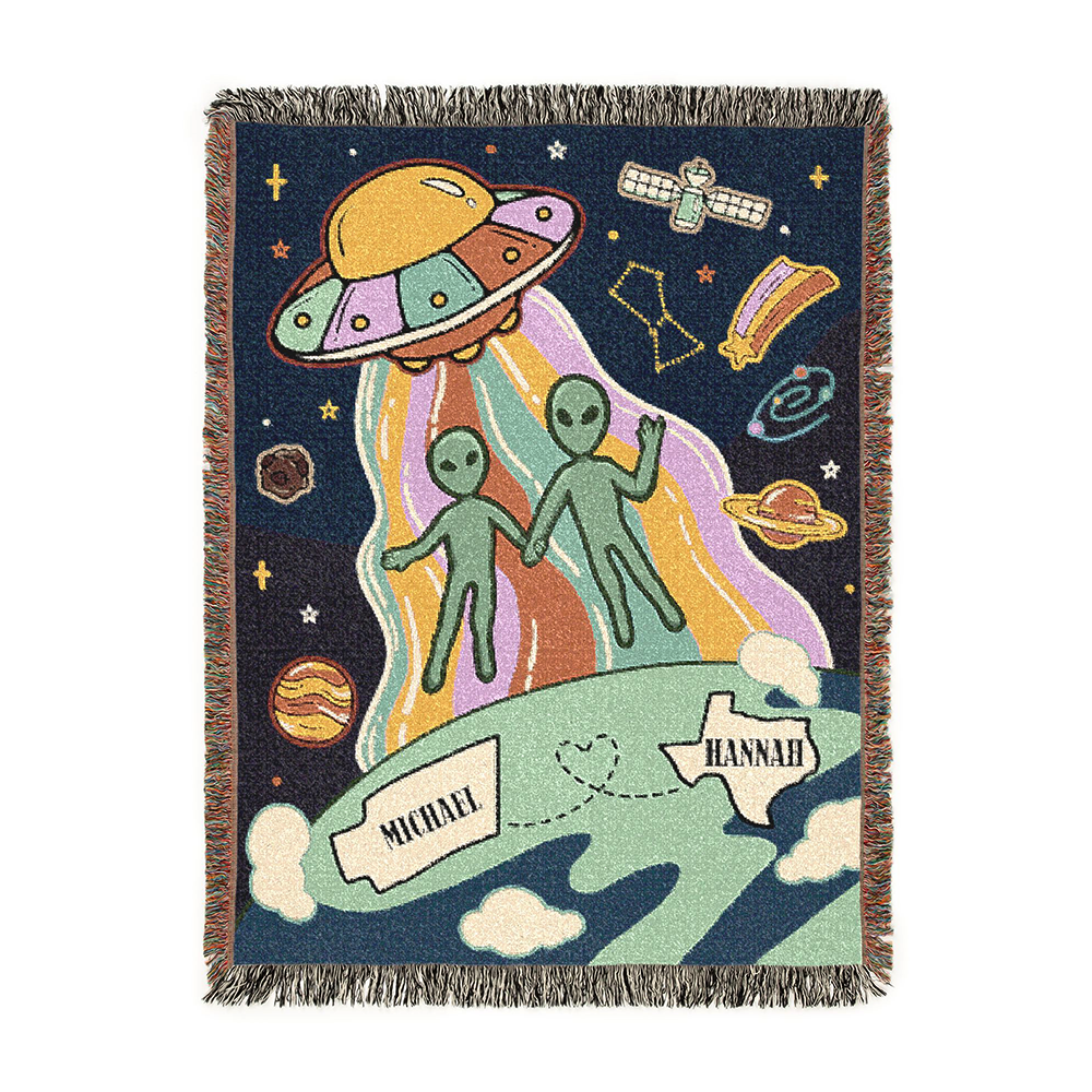 Personalized Alien State Custom Woven Blanket