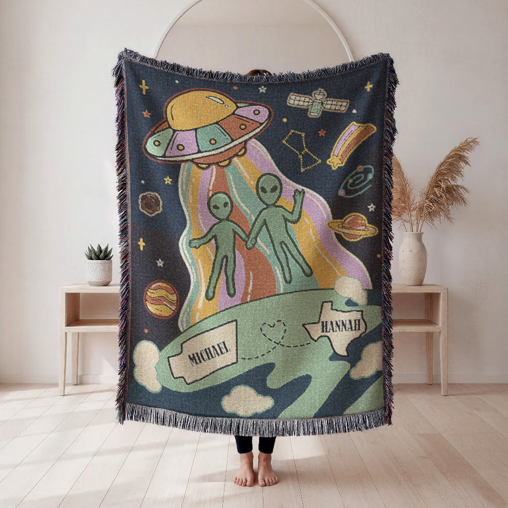 Personalized Alien State Custom Woven Blanket