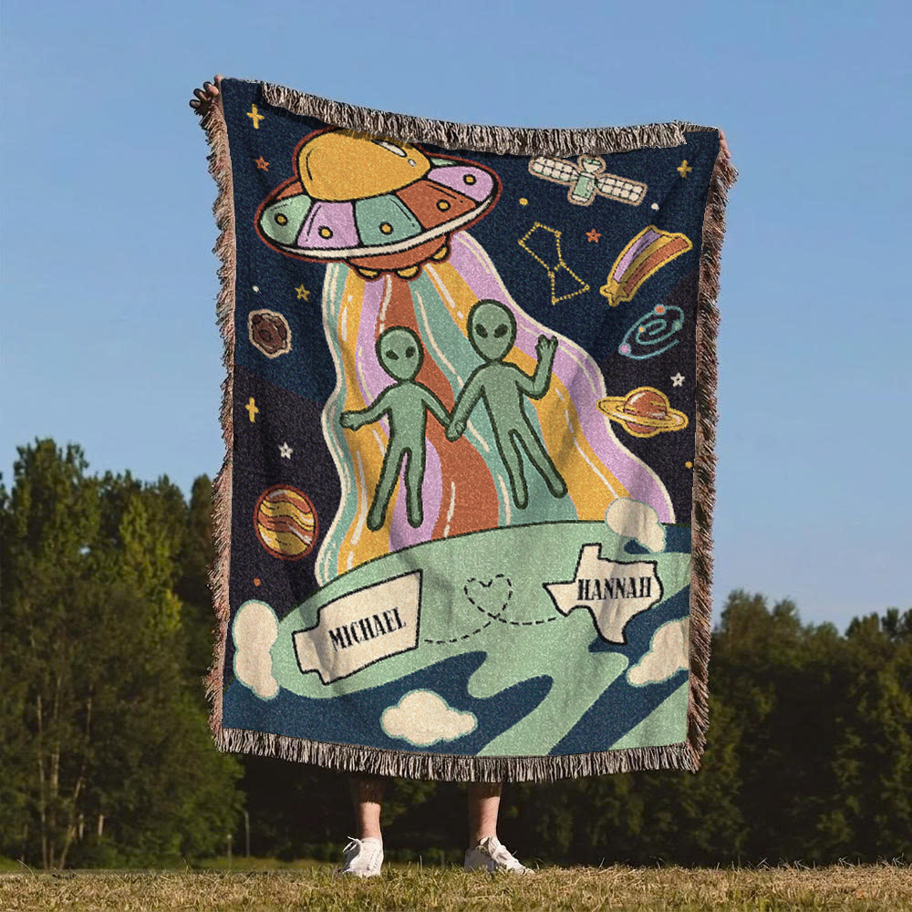 Personalized Alien State Custom Woven Blanket