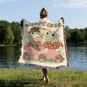 Personalized Couple Frog Croak Woven Blanket