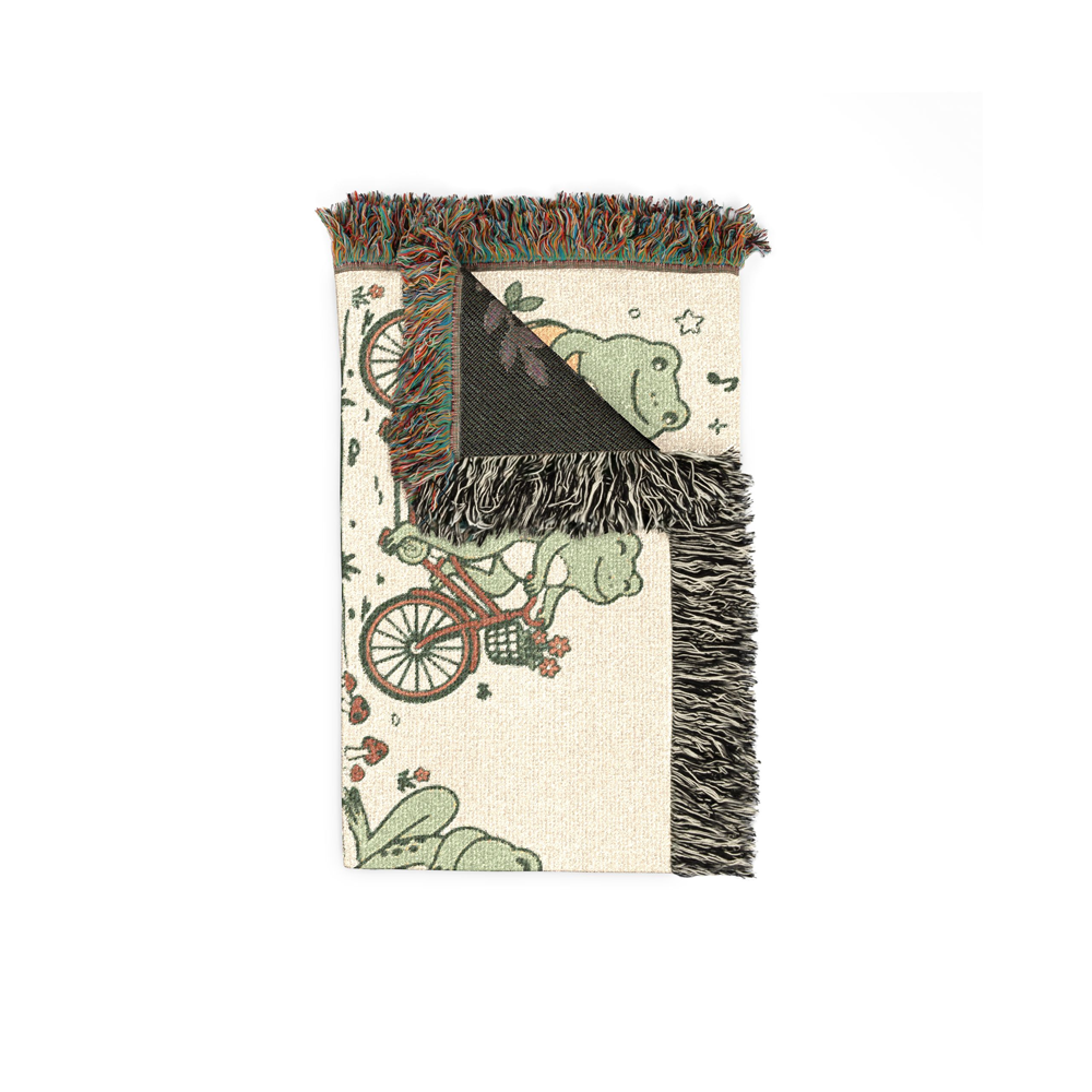 Personalized Couple Frog Together 1 Woven Blanket