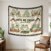 Personalized Couple Frog Together 1 Woven Blanket