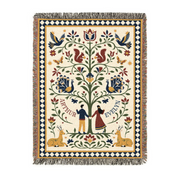 Personalized Tree Of Life Couple 2 Woven Blanket