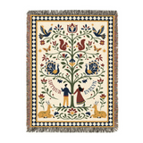Personalized Tree Of Life Couple 2 Woven Blanket