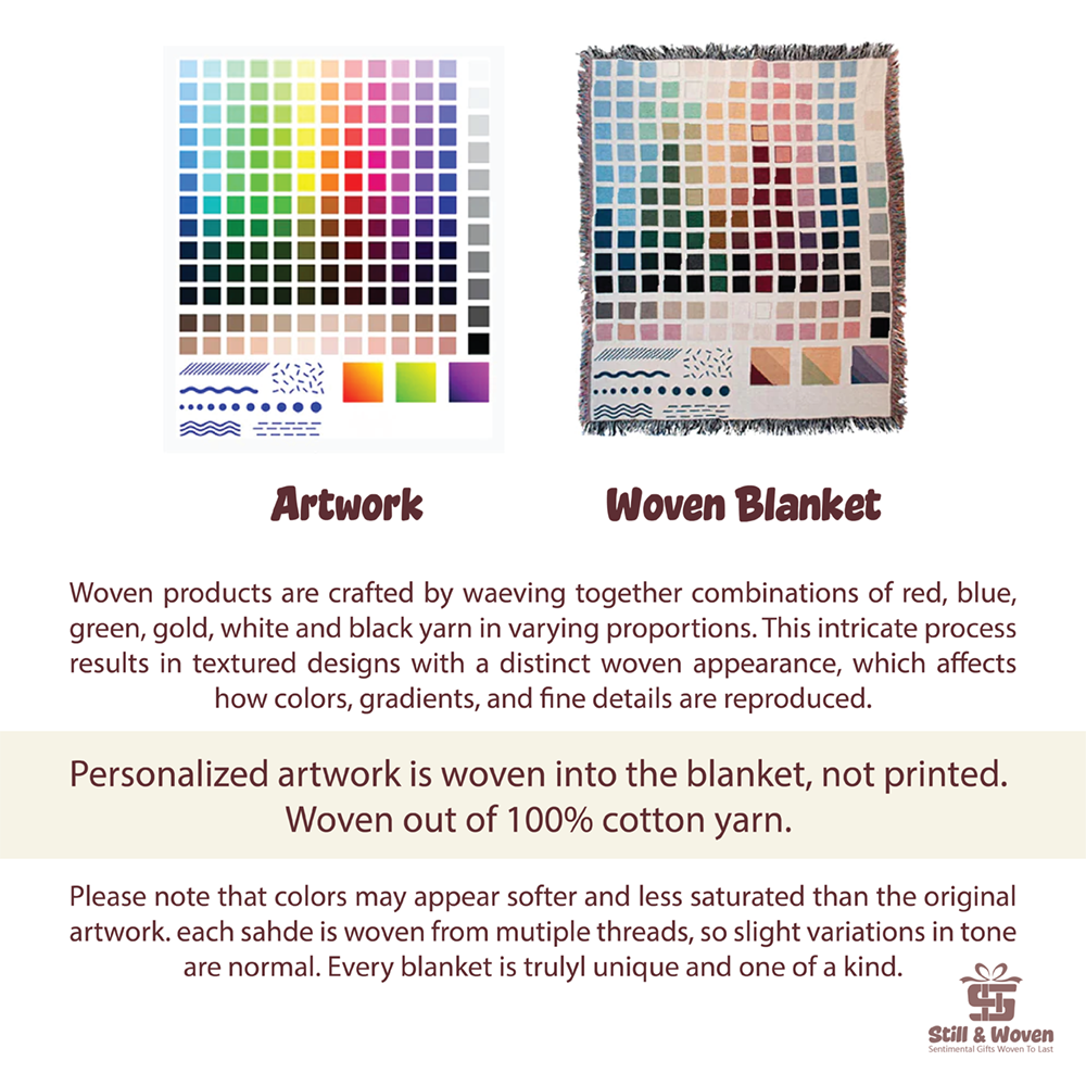Personalized Ocean Theme Couple  Woven Blanket