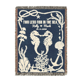 Personalized Seahorse Couple Wedding Woven Blanket