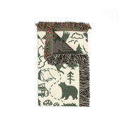 Personalized Camping Map Family Woven Blanket