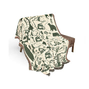 Personalized Camping Map Family Woven Blanket