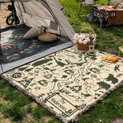 Personalized Camping Map Family Woven Blanket