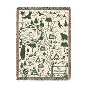 Personalized Camping Map Family Woven Blanket