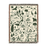 Personalized Camping Map Family Woven Blanket