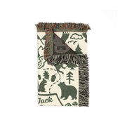 Personalized Camping Map Couple Woven Blanket