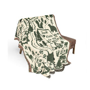 Personalized Camping Map Couple Woven Blanket