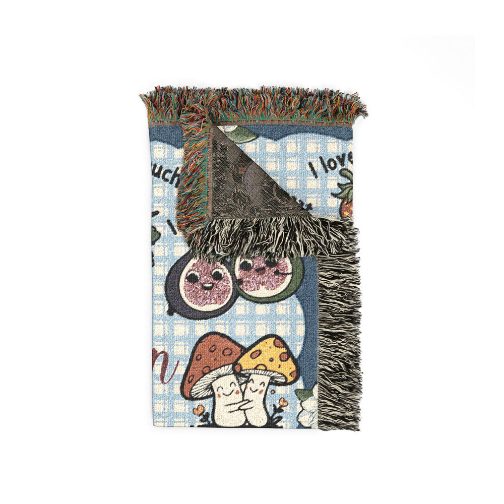 Personalized Picnic Couple Love Words Woven Blanket