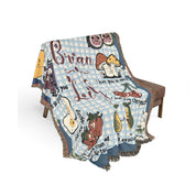 Personalized Picnic Couple Love Words Woven Blanket