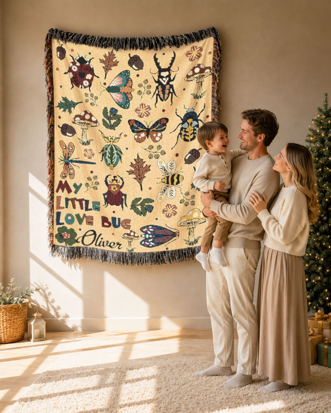 Personalized My Little Love Bug Woven Blanket