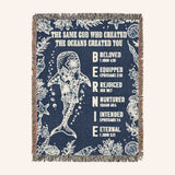 Personalized Name Scripture Ocean Theme Woven Blanket