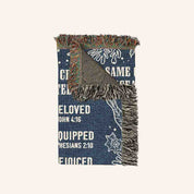 Personalized Name Scripture Ocean Theme Woven Blanket