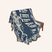Personalized Name Scripture Ocean Theme Woven Blanket