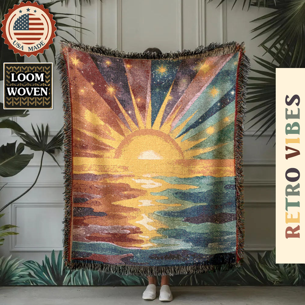 Wrapped in Forever - A Sunset Memory Woven Blanket
