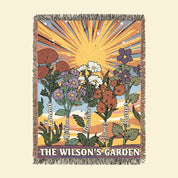 Personalized Family Birth Flower Vintage Retro Woven Blanket