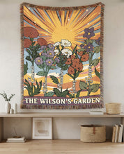 Personalized Family Birth Flower Vintage Retro Woven Blanket